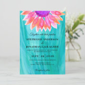 花カラフルQRコード結婚式招待状 招待状 (スタンド正面)