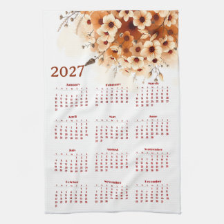 花カレンダー 2027年 キッチンタオル