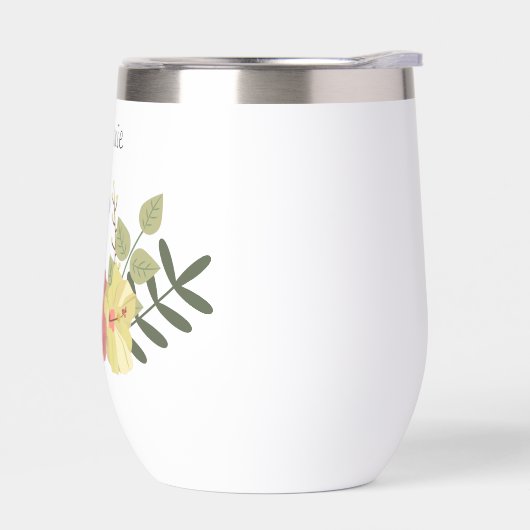 花ガーリーと蝶パーソナライズされた々 (左面)