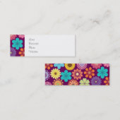 花ガーリーのパワーカラフルフローラ紫模様 スキニー名刺 (正面/裏面)