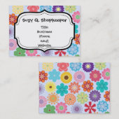 花ガーリーの花カラフル柄 名刺 (正面/裏面)