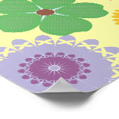 花ガーリー力花カラフル柄ギフト ポスター (角)