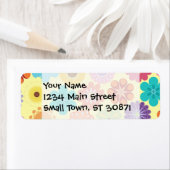 花ガーリー力花カラフル柄ギフト ラベル (インサイチュ)