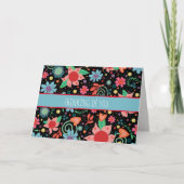 花ガーリー黒いインスピリシオノーテカード カード (正面)