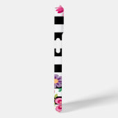 花ガーリー、ストライプ金ゴールドモノグラム白黒 Case-Mate iPhoneケース (裏面 / 右)