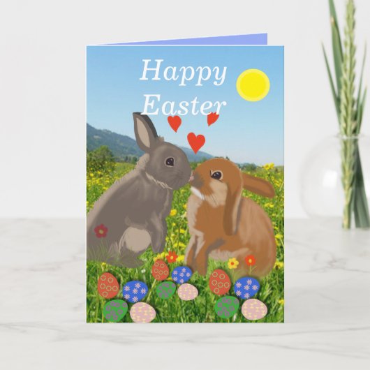 花キスをする草復活祭 シーズンカード (正面)