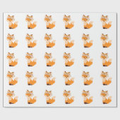 花キツネ包装紙 ラッピングペーパー (フラット)