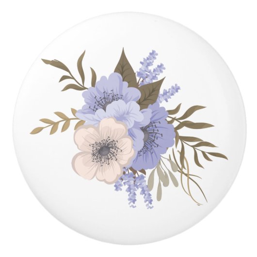 花キャビネかわいらしットドロワーノブの引っ張り セラミックノブ (正面)