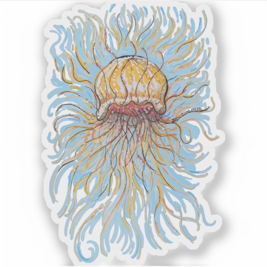 花クラゲ シール (正面)