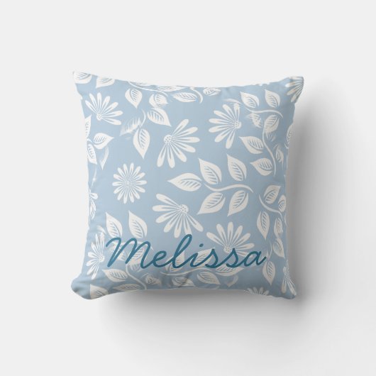 花クラシカル柄 – 色を選べ！- クッション (正面)