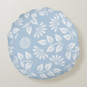 花クラシカル柄 – 色を選べ！- ラウンドクッション (裏面)