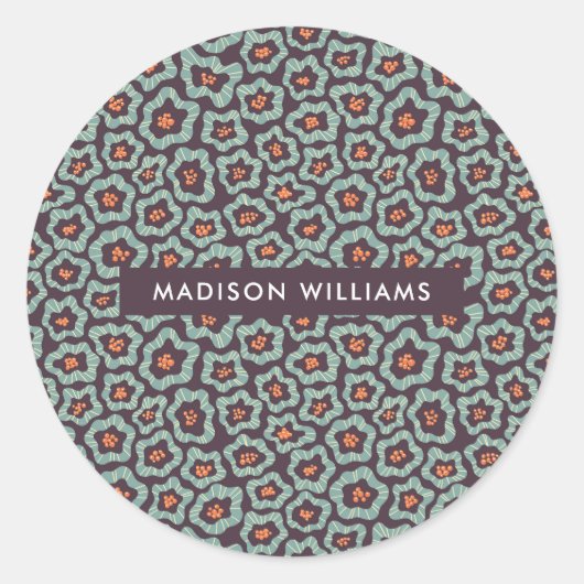 花クラシック丸シール ラウンドシール (正面)