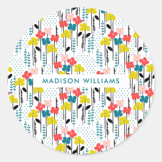 花クラシック丸シール ラウンドシール (正面)