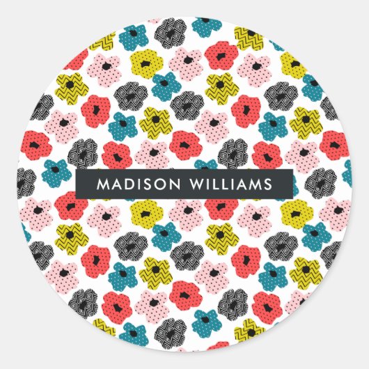 花クラシック丸シール ラウンドシール (正面)