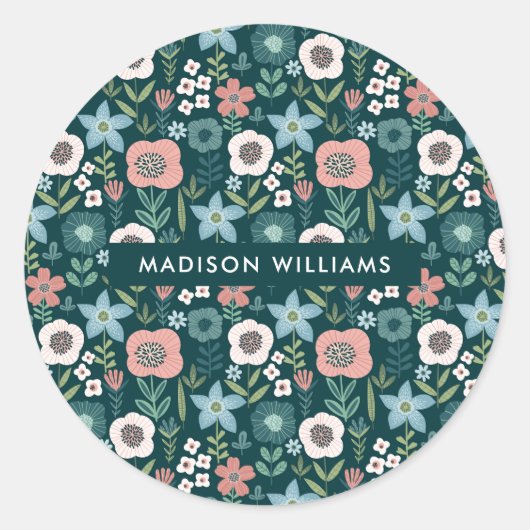 花クラシック丸シール ラウンドシール (正面)