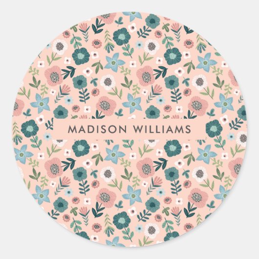 花クラシック丸シール ラウンドシール (正面)