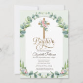 花クロス 葉 水玉模様 招待状 (正面)