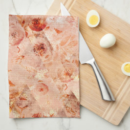 花グランジ柄サンゴの背景。 キッチンタオル