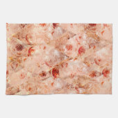 花グランジ柄サンゴの背景。 キッチンタオル (横)