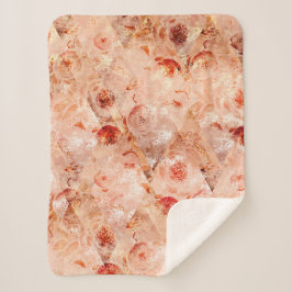 花グランジ柄サンゴの背景。 シェルパブランケット
