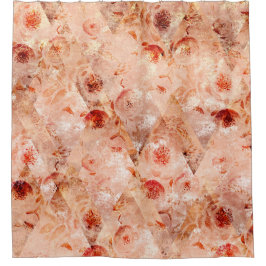 花グランジ柄サンゴの背景。 シャワーカーテン