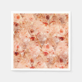 花グランジ柄サンゴの背景。 スタンダードカクテルナプキン