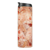 花グランジ柄サンゴの背景。 タンブラー (回転右)