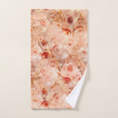 花グランジ柄サンゴの背景。 バスタオルセット (ハンドタオル)