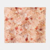 花グランジ柄サンゴの背景。 フリースブランケット (正面(横))