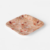 花グランジ柄サンゴの背景。 ペーパープレート (傾斜あり)