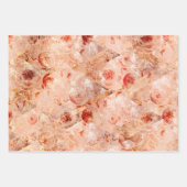 花グランジ柄サンゴの背景。 ラッピングペーパーシート (正面)