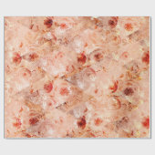 花グランジ柄サンゴの背景。 ラッピングペーパー (フラット)