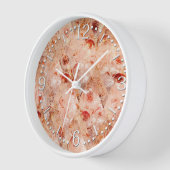 花グランジ柄サンゴの背景。 壁時計 (傾斜)