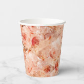 花グランジ柄サンゴの背景。 紙コップ (裏面)