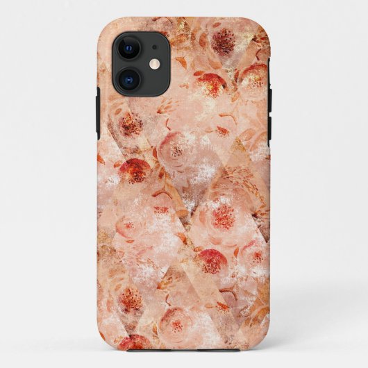 花グランジ柄サンゴの背景。 Case-Mate iPhoneケース (裏面)