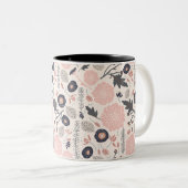 花グレーピンク黒トスよくはしゃぐド ツートーンマグカップ (正面右)