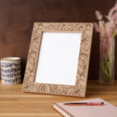 花コンテンポラリー模様刻印枠 レーザー彫刻フレーム (左)