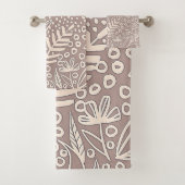 花コンテンポラリー緑 バスタオルセット (インサイチュ)