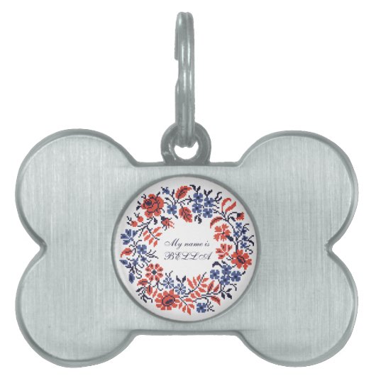 花サイクル ペットネームタグ (正面)