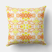 花サイケデリックとハートオレンジ黄ホワイト クッション (裏面)