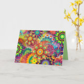 花サイケデリックグリーティングカード カード (黄色い花)