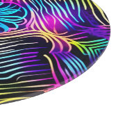 花サイケデリック画のネオンライン カッティングボード (角)