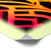 花サイケデリック画のネオンライン ポスター (角)