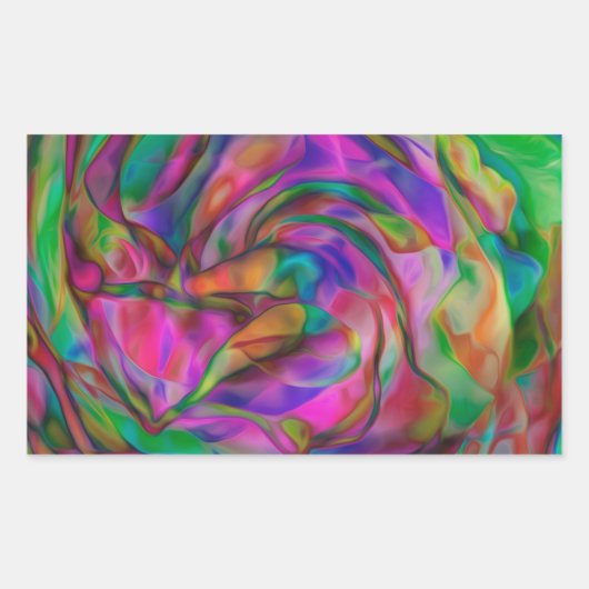 花サイケデリック類 長方形シール (正面)