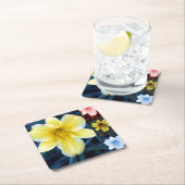 花サイケデリック- カラフル Coaster スクエアペーパーコースター (インサイチュ)