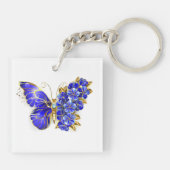花サファイアバタフライ キーホルダー (裏面)