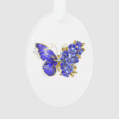 花サファイア蝶 オーナメント (裏面)
