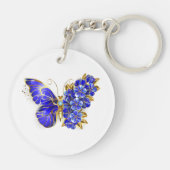 花サファイア蝶 キーホルダー (裏面)
