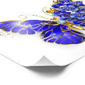 花サファイア蝶 フォトプリント            (角)