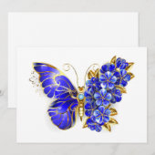 花サファイア蝶 招待状 (正面/裏面)
